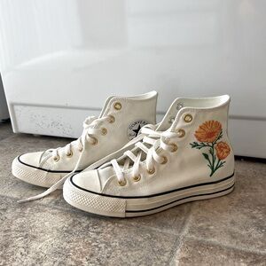 Embroidered High Top Converse size 7
